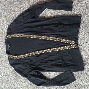 Back Knit Cardigan with Metal Detailing